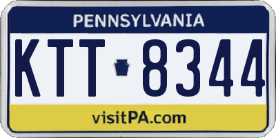 PA license plate KTT8344