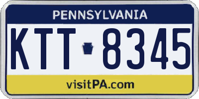 PA license plate KTT8345