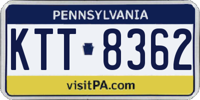 PA license plate KTT8362