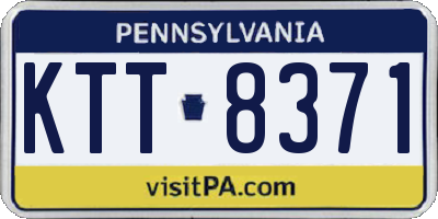 PA license plate KTT8371