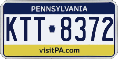 PA license plate KTT8372