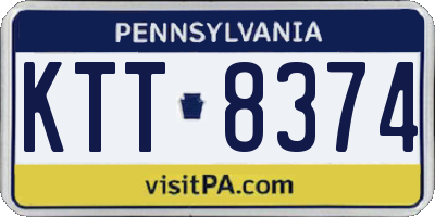 PA license plate KTT8374