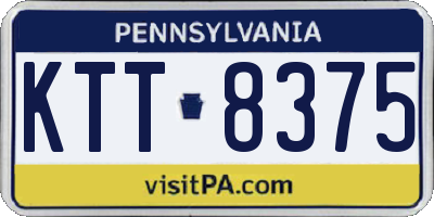 PA license plate KTT8375