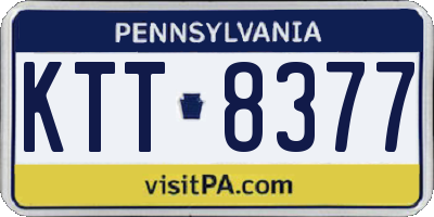 PA license plate KTT8377