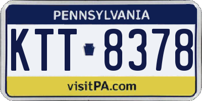 PA license plate KTT8378