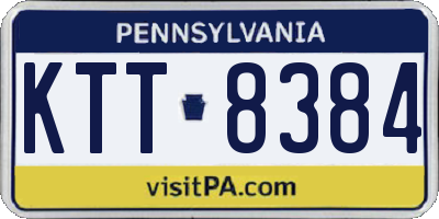 PA license plate KTT8384