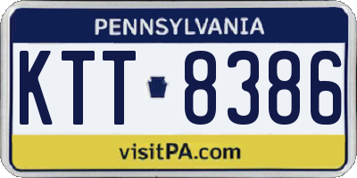 PA license plate KTT8386