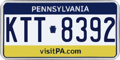 PA license plate KTT8392