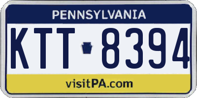 PA license plate KTT8394