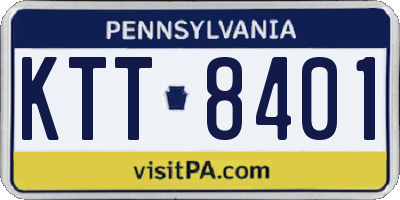PA license plate KTT8401