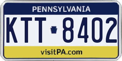 PA license plate KTT8402