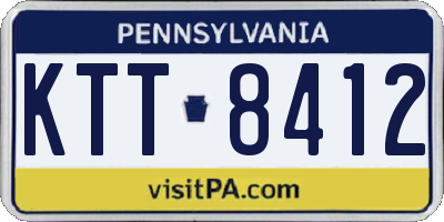PA license plate KTT8412