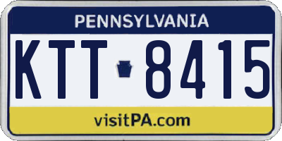 PA license plate KTT8415