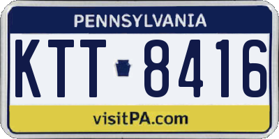 PA license plate KTT8416