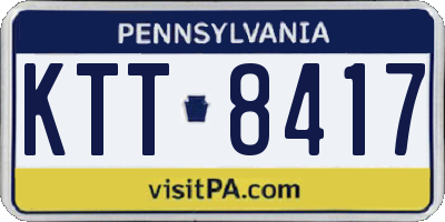 PA license plate KTT8417