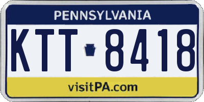 PA license plate KTT8418