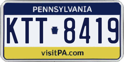 PA license plate KTT8419