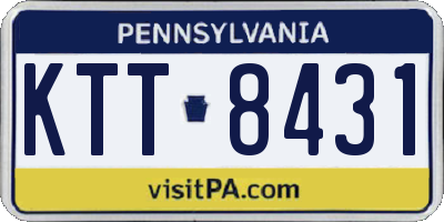 PA license plate KTT8431