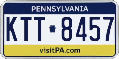 PA license plate KTT8457