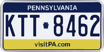 PA license plate KTT8462