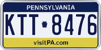 PA license plate KTT8476
