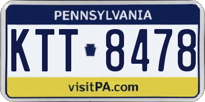 PA license plate KTT8478