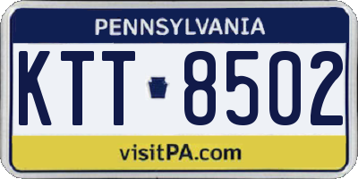 PA license plate KTT8502