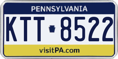 PA license plate KTT8522