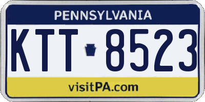 PA license plate KTT8523