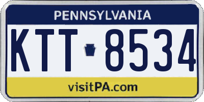 PA license plate KTT8534