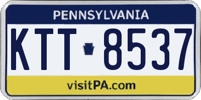 PA license plate KTT8537