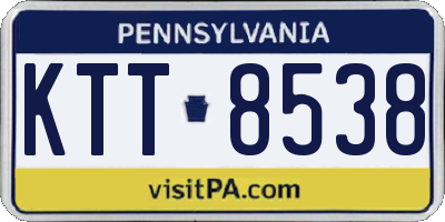 PA license plate KTT8538