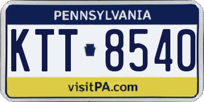 PA license plate KTT8540