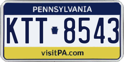 PA license plate KTT8543