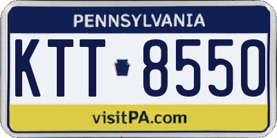 PA license plate KTT8550