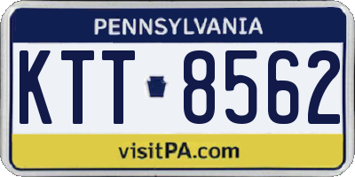PA license plate KTT8562