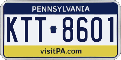 PA license plate KTT8601