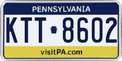 PA license plate KTT8602