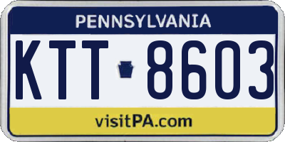 PA license plate KTT8603