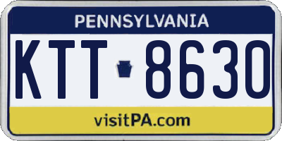 PA license plate KTT8630