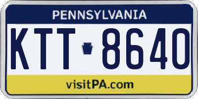 PA license plate KTT8640