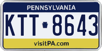 PA license plate KTT8643