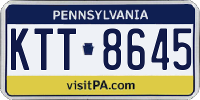 PA license plate KTT8645