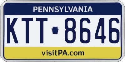 PA license plate KTT8646