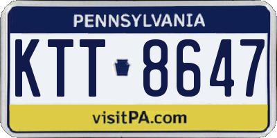 PA license plate KTT8647