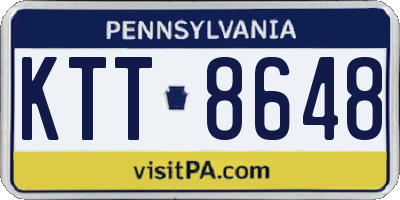PA license plate KTT8648