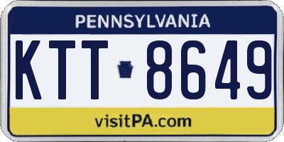 PA license plate KTT8649