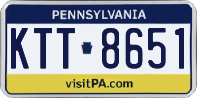 PA license plate KTT8651