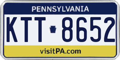 PA license plate KTT8652