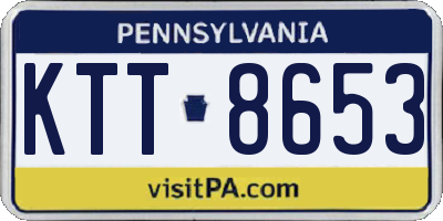 PA license plate KTT8653